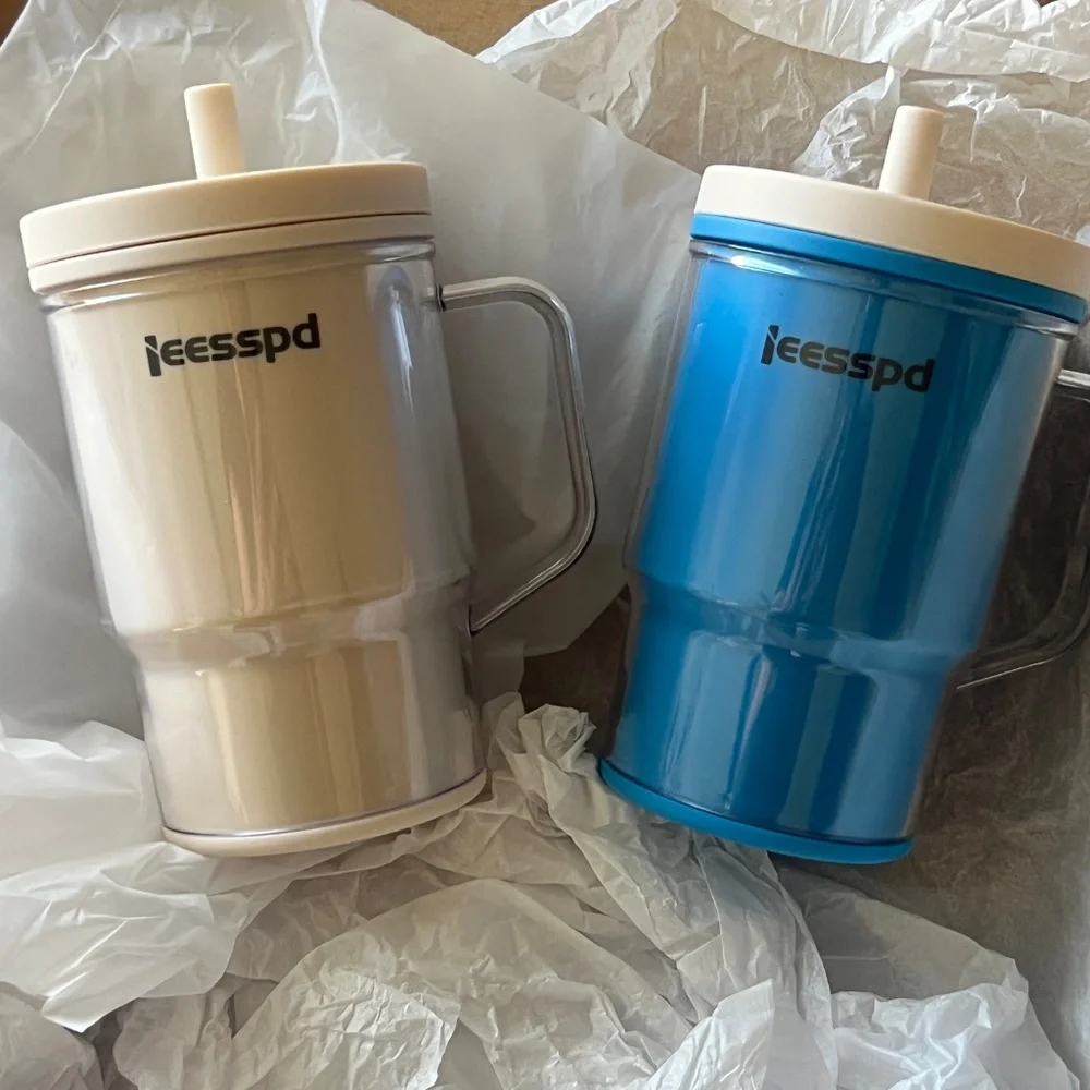 Bundle 2 Ieesspd BPA Free Silicone ,Vintage Style Tumblers,  Leak-Resistant